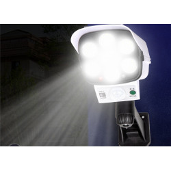 Foco Solar Tipo Cámara - 30W con Sensor, Luz Fija y Mando a Distancia