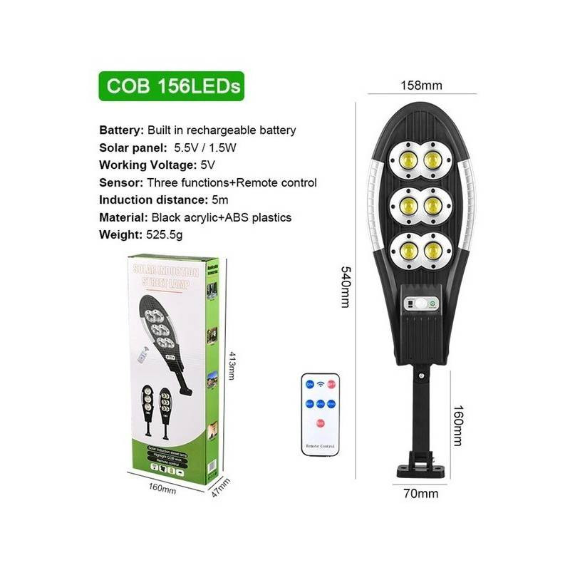 Farola Solar 6 Focos 60W | Luz Fija y Sensor de Movimiento