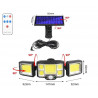 Foco Solar Triple 40W | Placa Separada y 5m de Cable