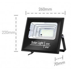 Foco Solar Recargable 50W | Placa Separada y 3m de Cable