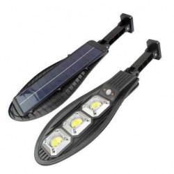 Farola Solar Oval de 3 Focos - 30W, Sensor y 3 Modos de Iluminación