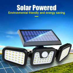 Foco Solar Triple Giratorio - 30W, Sensor de Movimiento y Garantía