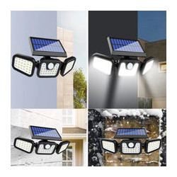 Foco Solar Triple Giratorio - 30W, Sensor de Movimiento y Garantía