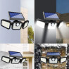 Foco Solar Triple Giratorio - 30W, Sensor de Movimiento y Garantía