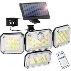 Foco Solar Giratorio de 4 Pantallas - 50W con Sensor y Placa Separada