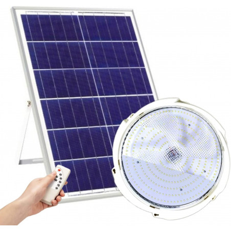 Foco Solar Redondo 200W - Interior y Exterior con Placa Separada