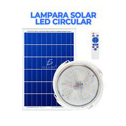 Foco Solar Redondo 200W - Interior y Exterior con Placa Separada