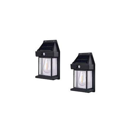 Pack de 2 Lámparas Solares - Iluminación Eficiente y Elegante para Ext