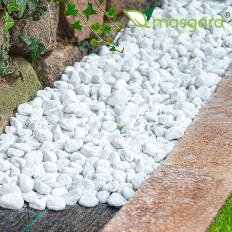 GYD Saco De 10 Kg De Piedra Decorativa Blanca - Canto Rodado 60-100 Mm Para Jardín Y Macetas